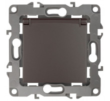 Розетка с заземлением и со шторкой, без рамки с крышкой Эра Эра 12 12-2103-13