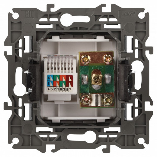 ТВ-розетка и розетка Ethernet RJ-45 без рамки Эра Эра Elegance 14-3110-16