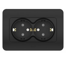 Розетка двойная с заземлением и со шторкой Elbi Eleсtriс Jazz 508-014800-917