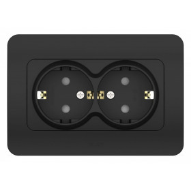 Розетка двойная с заземлением и со шторкой Elbi Eleсtriс Jazz 508-014800-917