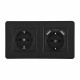 Розетка с заземлением и со шторкой и 2хUSB Arte Milano SET16-2 SET16-2-47-1-40-1 black