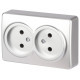 Розетка двойная без заземления Эра Эра Эксперт 11-2202-03