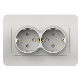 Розетка двойная с заземлением и со шторкой Elbi Eleсtriс Jazz 508-016200-917