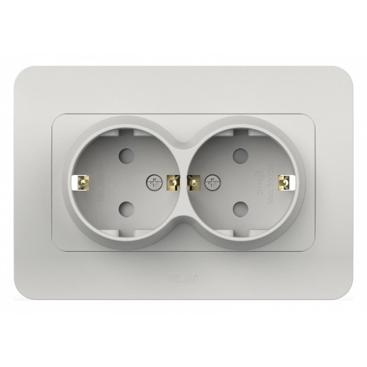 Розетка двойная с заземлением и со шторкой Elbi Eleсtriс Jazz 508-016200-917