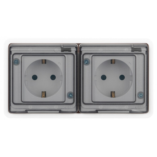 Розетка с заземлением и со шторкой, с крышкой Эра Эра Эксперт 11-2524-01