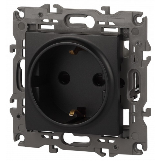 Розетка с заземлением и со шторкой, без рамки Эра Эра Elegance 14-2102-05