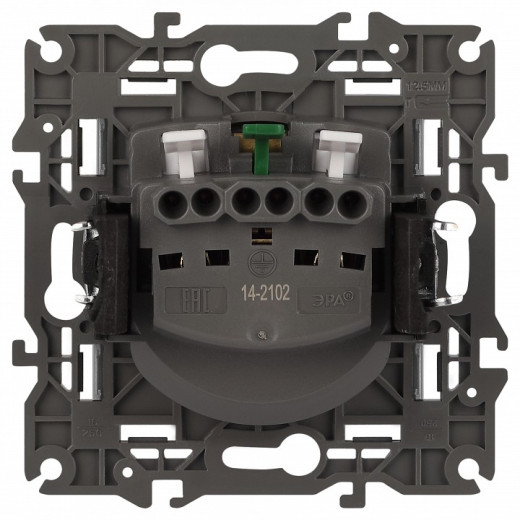 Розетка с заземлением и со шторкой, без рамки Эра Эра Elegance 14-2102-16