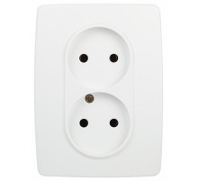 Розетка двойная без заземления Эра Эра 12 12-2107-01М