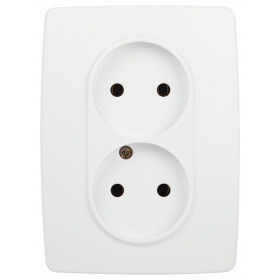 Розетка двойная без заземления Эра Эра 12 12-2107-01М