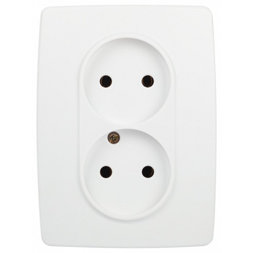 Розетка двойная без заземления Эра Эра 12 12-2107-01М