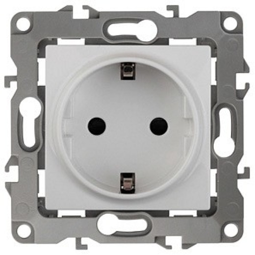 Розетка с заземлением, без рамки Эра Эра 12 12-2001-01