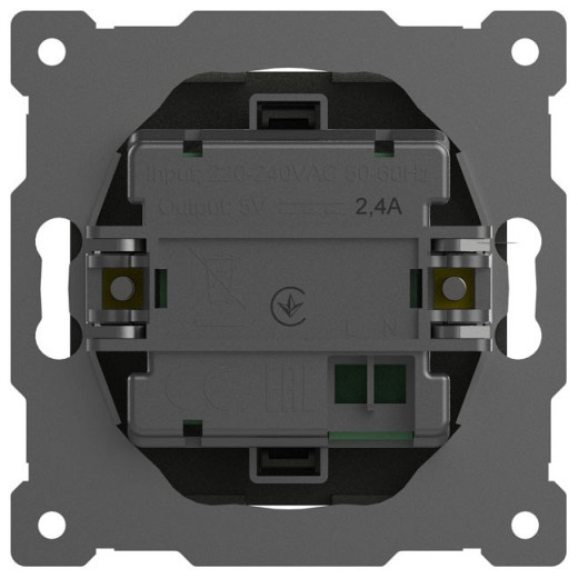 Розетка 2хUSB type A без рамки Elbi Eleсtriс Zena Vega 609-011100-143