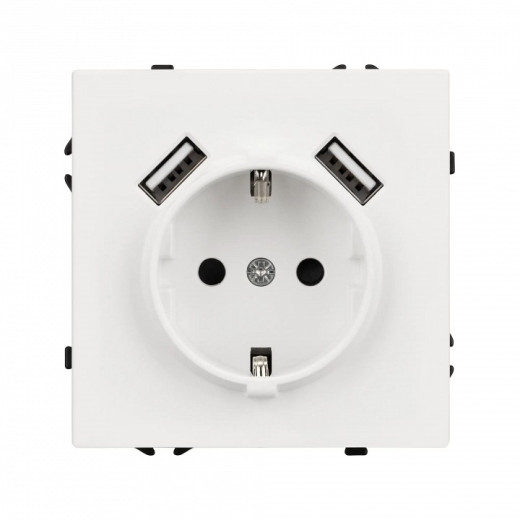 Розетка с заземлением и 2хUSB type A, без рамки Arlight SCT 054288