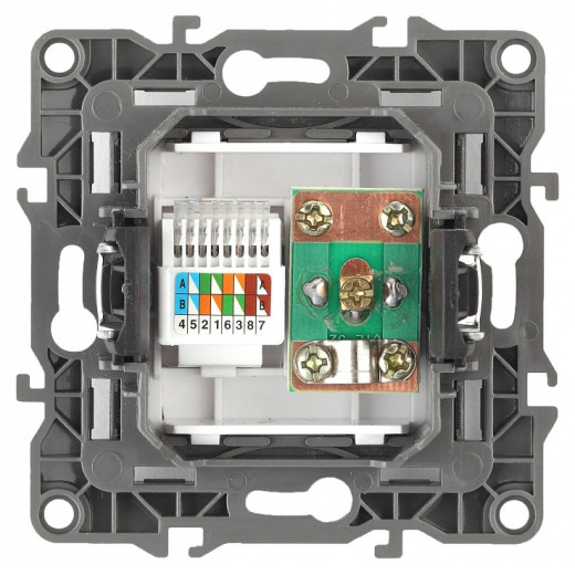 ТВ-розетка и розетка Ethernet RJ-45 без рамки Эра Эра 12 12-3110-05
