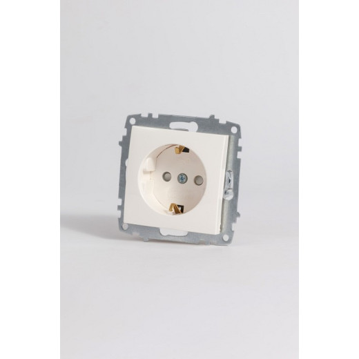 Розетка с заземлением и со шторкой, без рамки Elbi Eleсtriс Zena Vega 609-010200-243
