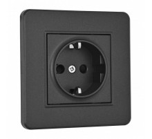 Розетка с заземлением и со шторкой Arte Milano SET16-1 SET16-1-40-1 black