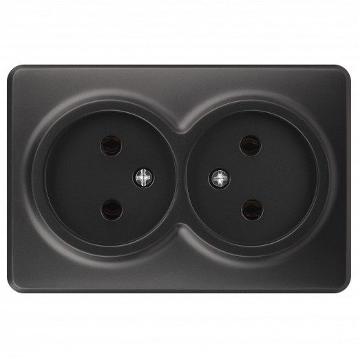 Розетка двойная без заземления Эра Эра Эксперт 11-2202-05