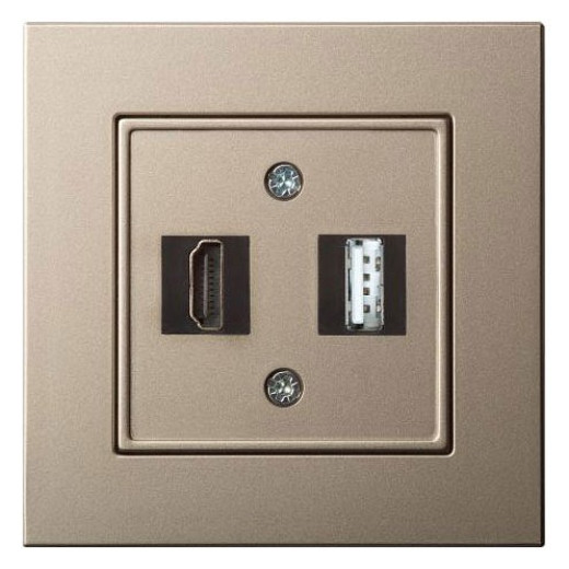 Розетка HDMI и розетка USB без рамки LIREGUS EPSILON 28-3243