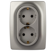 Розетка двойная без заземления Эра Эра 12 12-2106-16