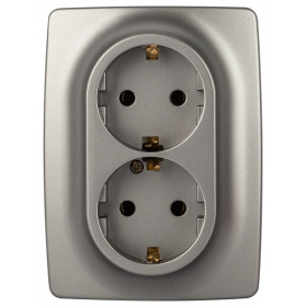 Розетка двойная без заземления Эра Эра 12 12-2106-16