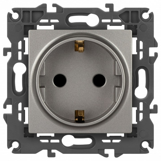 Розетка с заземлением и со шторкой, без рамки Эра Эра Elegance 14-2102-16