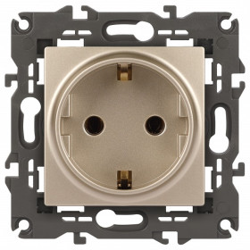 Розетка с заземлением и со шторкой, без рамки Эра Эра Elegance 14-2102-04
