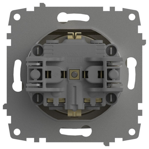 Розетка с заземлением с крышкой, без рамки Elbi Eleсtriс Zena Vega 609-011400-218