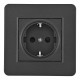 Розетка с заземлением и со шторкой Arte Milano SET16-1 SET16-1-40-1 black