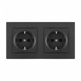 Розетка с заземлением и со шторкой Arte Milano SET06-2 SET06-2-40-1x2 black