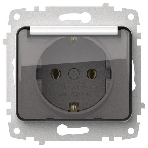 Розетка с заземлением с крышкой, без рамки Elbi Eleсtriс Jazz 607-010200-218