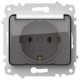 Розетка с заземлением с крышкой, без рамки Elbi Eleсtriс Jazz 607-010200-218