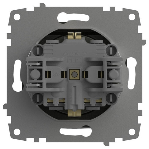 Розетка с заземлением и со шторкой, без рамки с крышкой Elbi Eleсtriс Zena Vega 609-011100-219