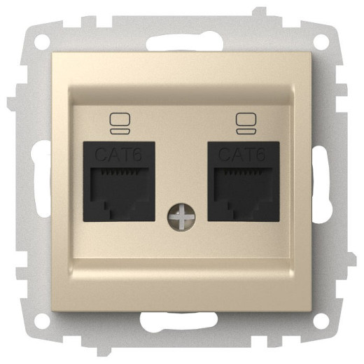 Розетка двойная Ethernet RJ-45 без рамки Elbi Eleсtriс Zena Vega 609-012500-248