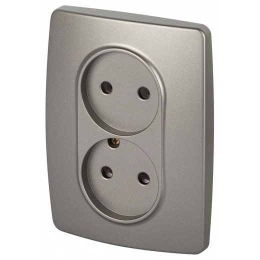 Розетка двойная без заземления Эра Эра 12 12-2107-16