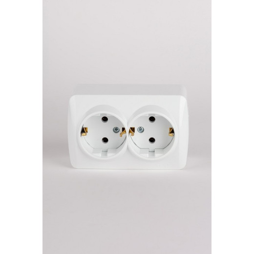 Розетка двойная с заземлением Elbi Eleсtriс Alsu 7 504-010200-907