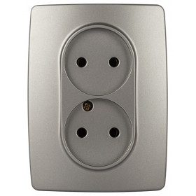 Розетка двойная без заземления Эра Эра 12 12-2107-16