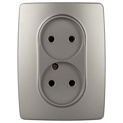 Розетка двойная без заземления Эра Эра 12 12-2107-16