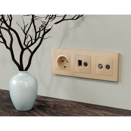 ТВ-розетка и розетка Ethernet RJ-45 без рамки Ambrella Volt ALFA MA612510