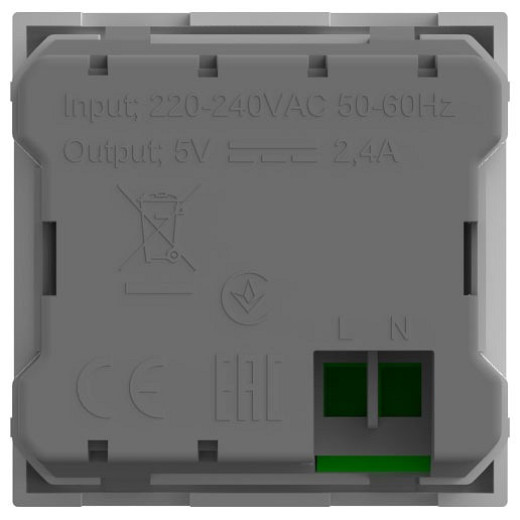Розетка 2хUSB type A и C без рамки Elbi Eleсtriс Moda Vox 611-040232-335