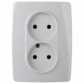 Розетка двойная без заземления Эра Эра 12 12-2107-01