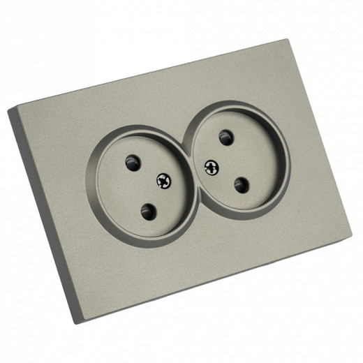 Розетка двойная без заземления и со шторкой, без рамки Stekker RST10-5116-09 49929