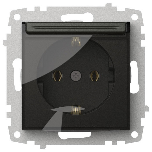 Розетка с заземлением с крышкой, без рамки Elbi Eleсtriс Zena Vega 609-011100-218