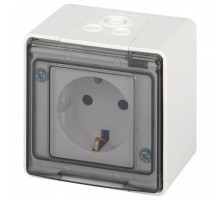 Розетка с заземлением с крышкой Эра Эра Эксперт 11-2501-01