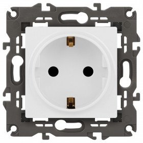Розетка с заземлением и со шторкой, без рамки Эра Эра Elegance 14-2102-01