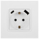 Розетка с заземлением и со шторкой и 2хUSB, без рамки Эра Эра Elegance 14-4108-01М