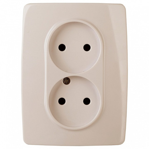 Розетка двойная без заземления Эра Эра 12 12-2107-02
