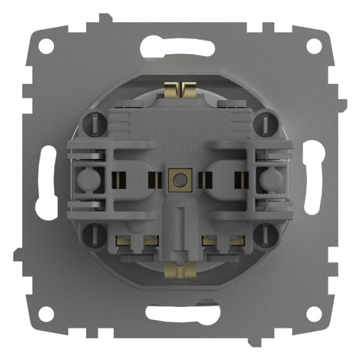 Розетка с заземлением и со шторкой, без рамки с крышкой Elbi Eleсtriс Zena Vega 609-015600-219