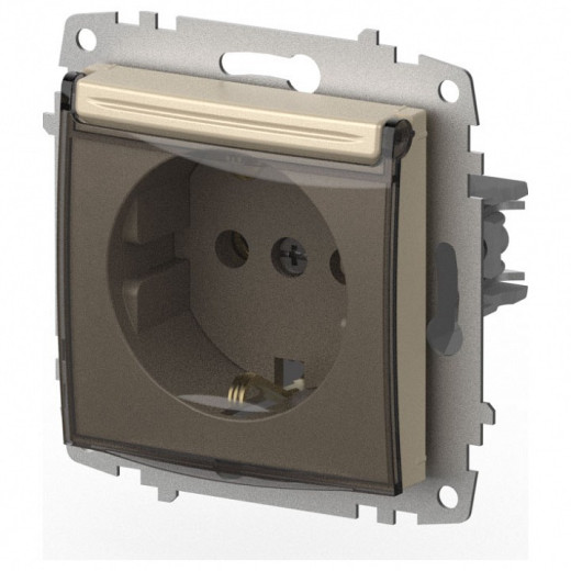 Розетка с заземлением с крышкой, без рамки Elbi Eleсtriс Zena Vega 609-012500-218