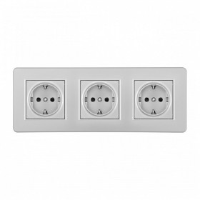 Розетка с заземлением и со шторкой Arte Milano SET16-3 SET16-3-40-1x3 silver