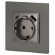 Розетка с заземлением и со шторкой и 2хUSB, без рамки Эра Эра Elegance 14-4108-16